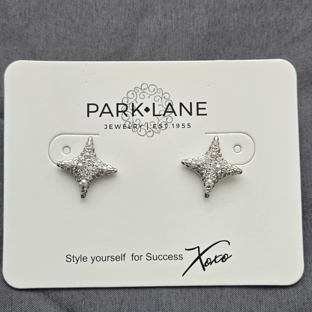 Park Lane Dazzling Silver Star Studs